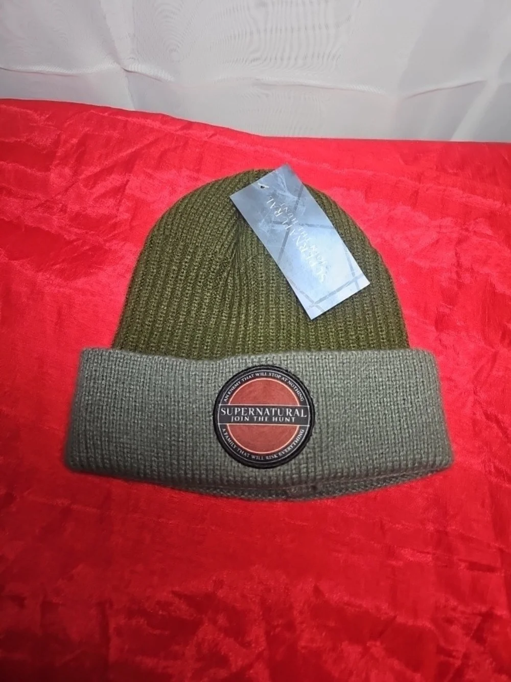 Supernatural Olive Green Knit Cuffed Beanie
